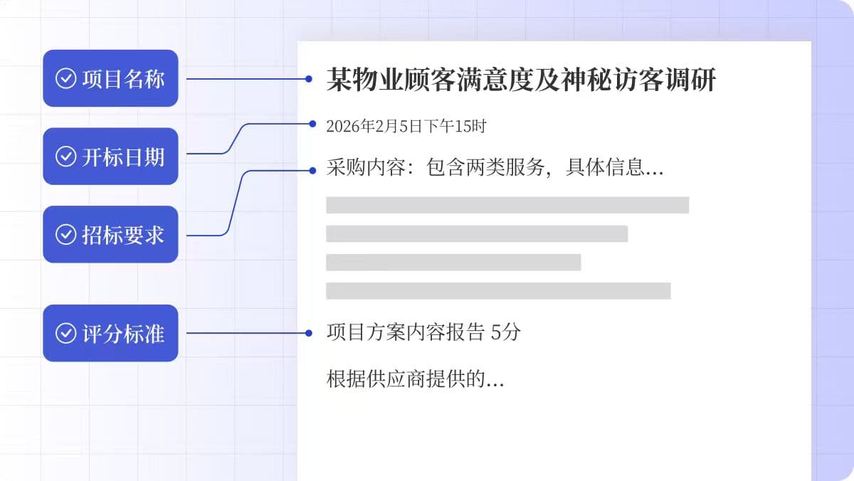 标小信招标文件解析与评分标准提取界面